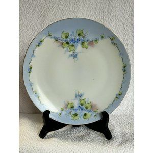 Antique Snack Plate Sevres c1908–1939 Forget-me-nots Handpainted 7 1/2”EUC